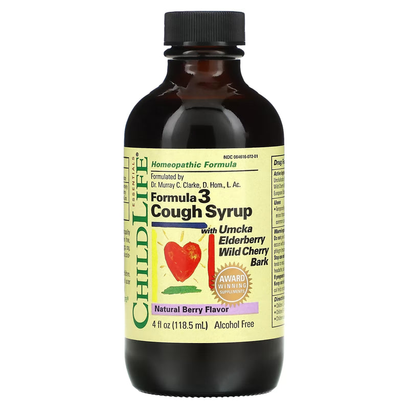ChildLife Formula 3 Cough Syrup Natural Berry Flavor 4 oz - DailyVita