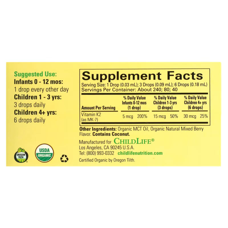 ChildLife Organic Vitamin K2 Natural Berry 10 ML - DailyVita
