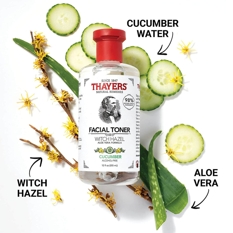 Thayers Natural Remedies Witch Hazel Aloe Vera Formula 12 fl oz Cucumber - DailyVita