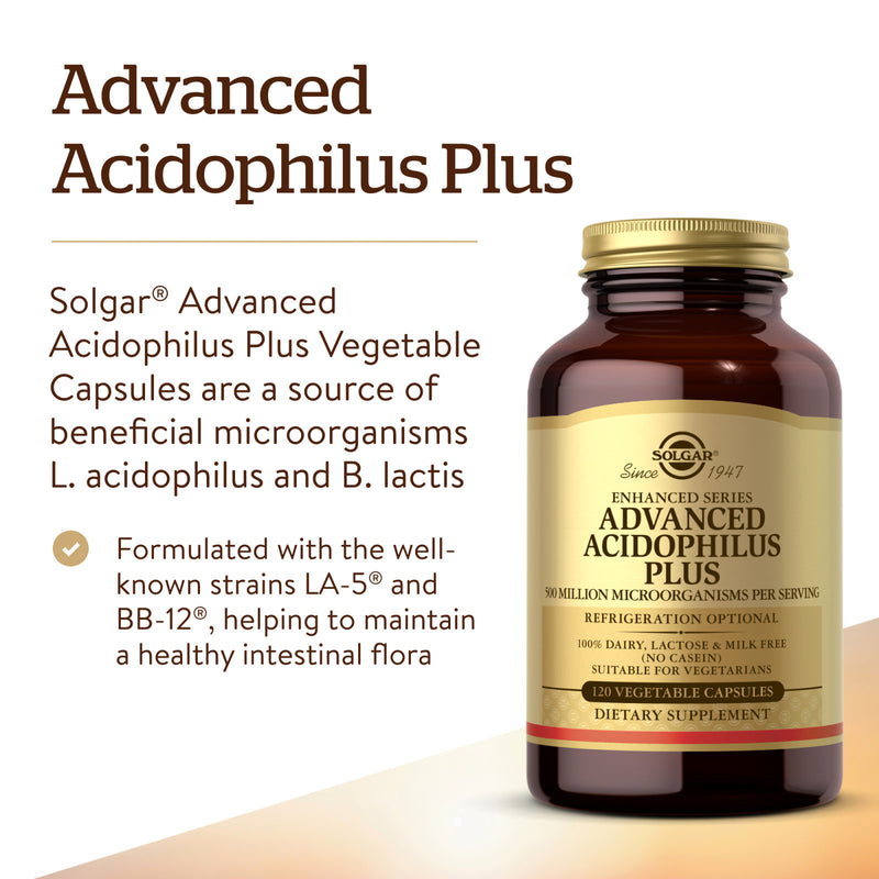 Solgar Advanced Acidophilus Plus 120 Vegetable Capsules - DailyVita