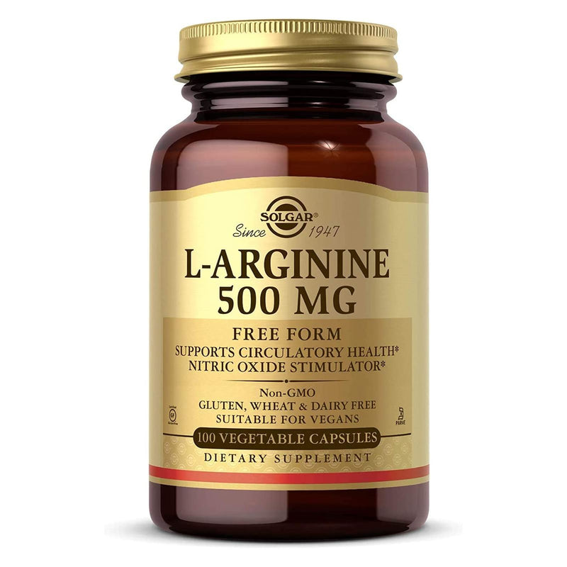 Solgar L-Arginine 500 mg 100 Vegetable Capsules - DailyVita