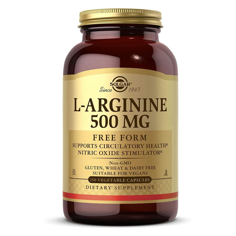 Solgar L-Arginine 500 mg 250 Vegetable Capsules - DailyVita