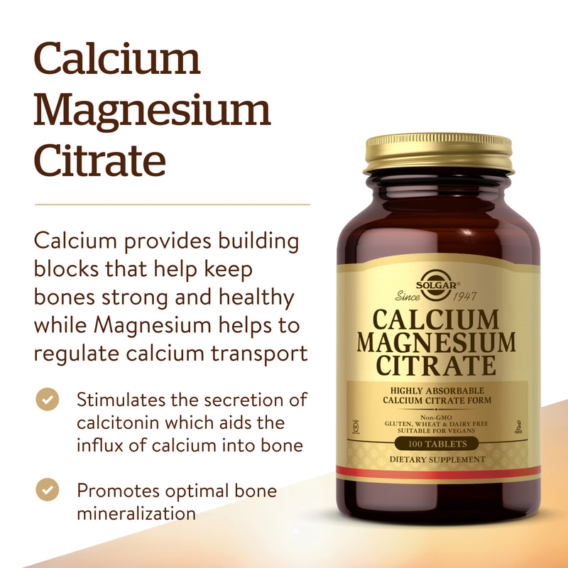 Solgar Calcium Magnesium Citrate 100 Tablets - DailyVita