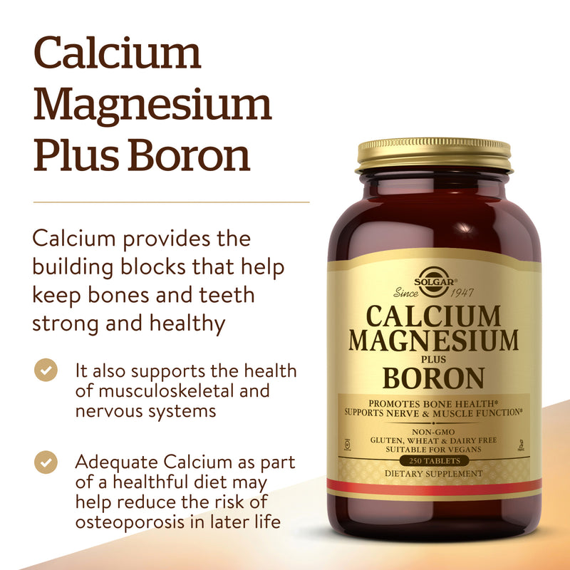Solgar Calcium Magnesium Plus Boron 250 Tablets - DailyVita