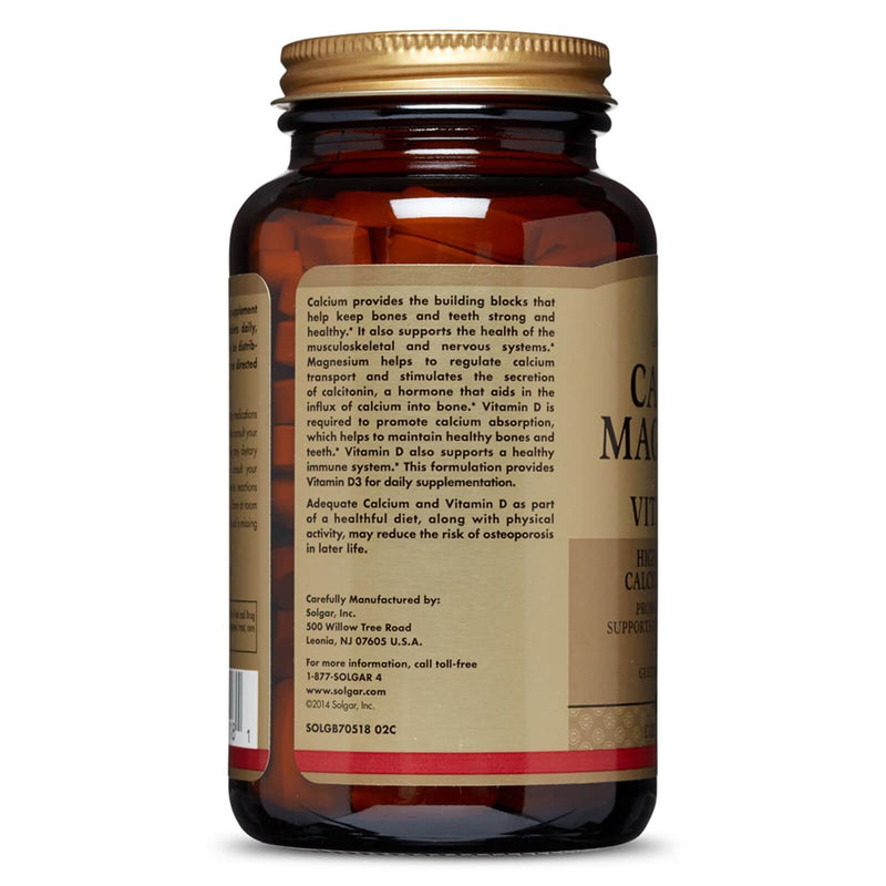 Solgar Calcium Magnesium with Vitamin D3 150 Tablets - DailyVita