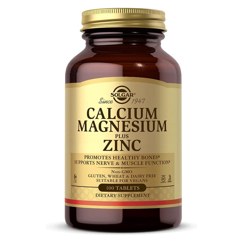 Solgar Calcium Magnesium Plus Zinc 100 Tablets - DailyVita