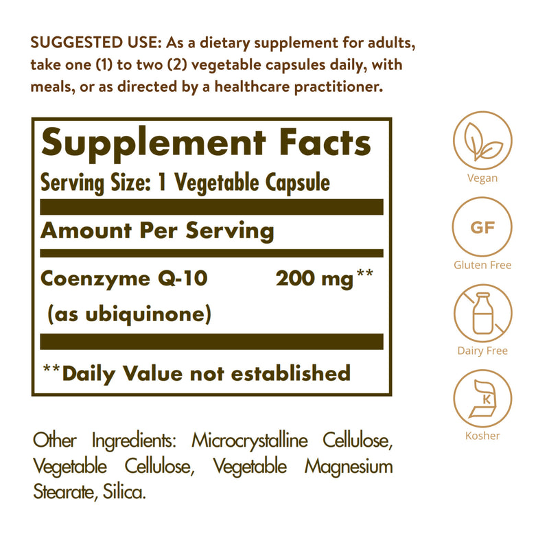 Solgar Vegan CoQ-10 200 mg 60 Vegetable Capsules - DailyVita