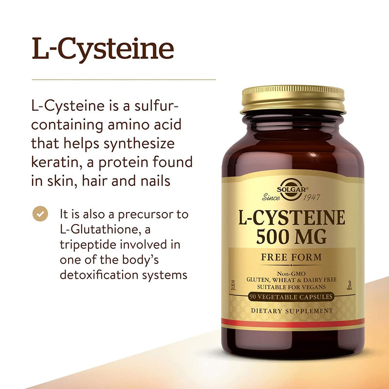 Solgar L-Cysteine 500 mg 90 Vegetable Capsules - DailyVita