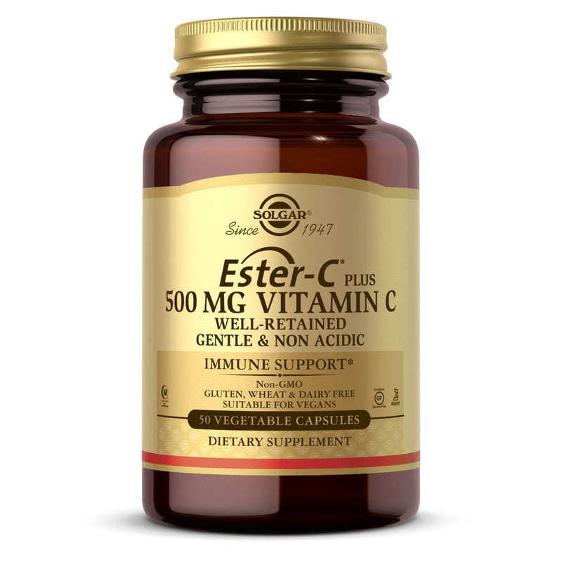 Solgar Ester-C Plus 500 mg Vitamin C (Ester-C Ascorbate Complex) 50 Vegetable Capsules - DailyVita