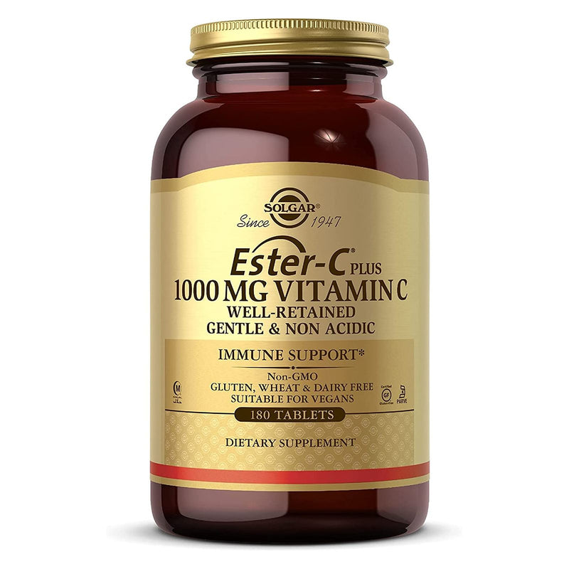 Solgar Ester-C Plus 1000 mg Vitamin C (Ester-C Ascorbate Complex) 180 Tablets - DailyVita