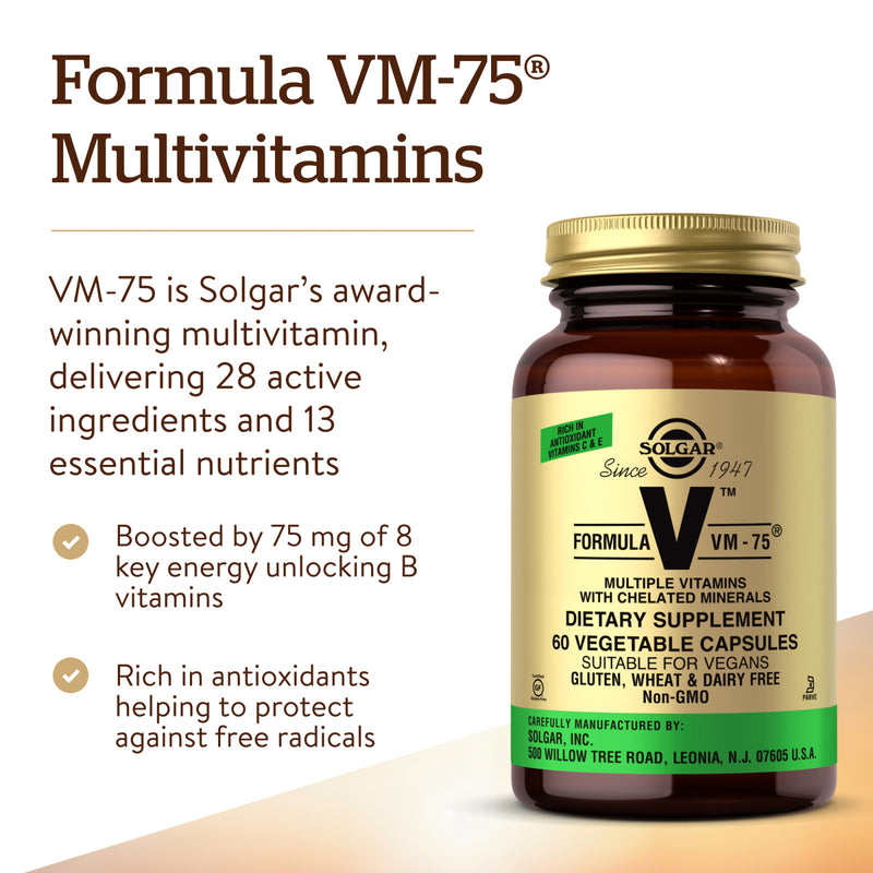 Solgar Formula VM-75 60 Vegetable Capsules - DailyVita