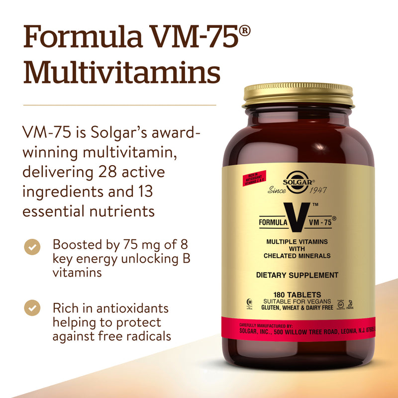 Solgar Formula VM-75 180 Tablets - DailyVita