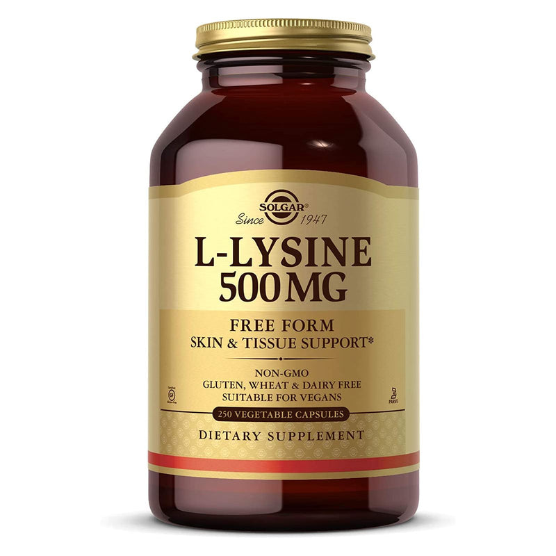 Solgar L-Lysine 500 mg 250 Vegetable Capsules - DailyVita