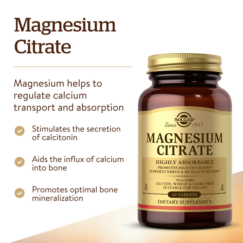 Solgar Magnesium Citrate 60 Tablets - DailyVita