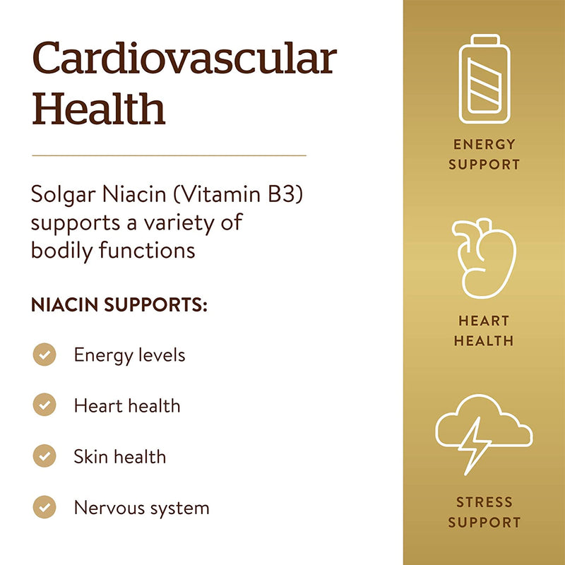 Solgar Niacin (Vitamin B3) 100 mg 100 Tablets - DailyVita