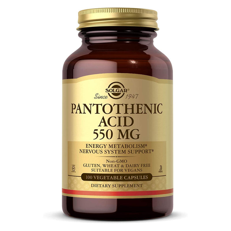 Solgar Pantothenic Acid 550 mg 100 Vegetable Capsules - DailyVita
