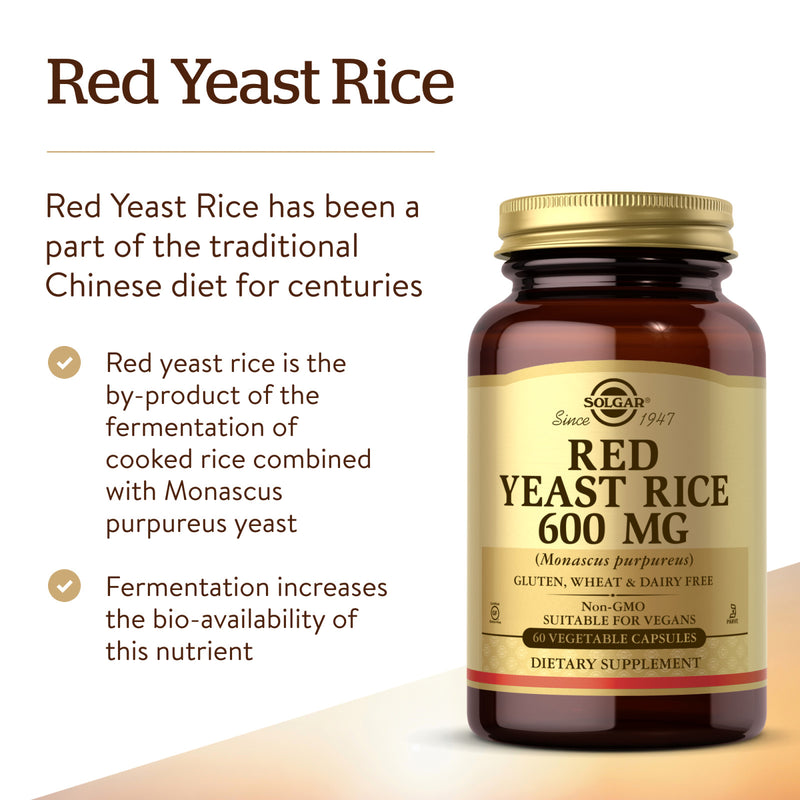 Solgar Red Yeast Rice 60 Vegetable Capsules - DailyVita