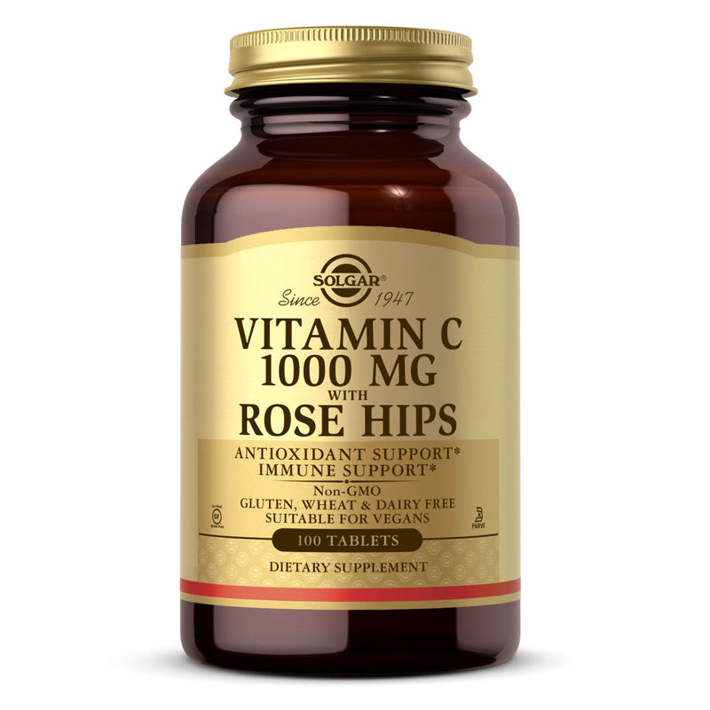 Solgar Vitamin C 1000 mg with Rose Hips 100 Tablets - DailyVita