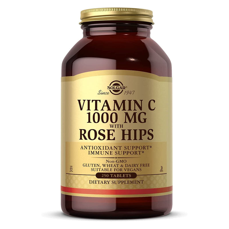 Solgar Vitamin C 1000 mg with Rose Hips 250 Tablets - DailyVita