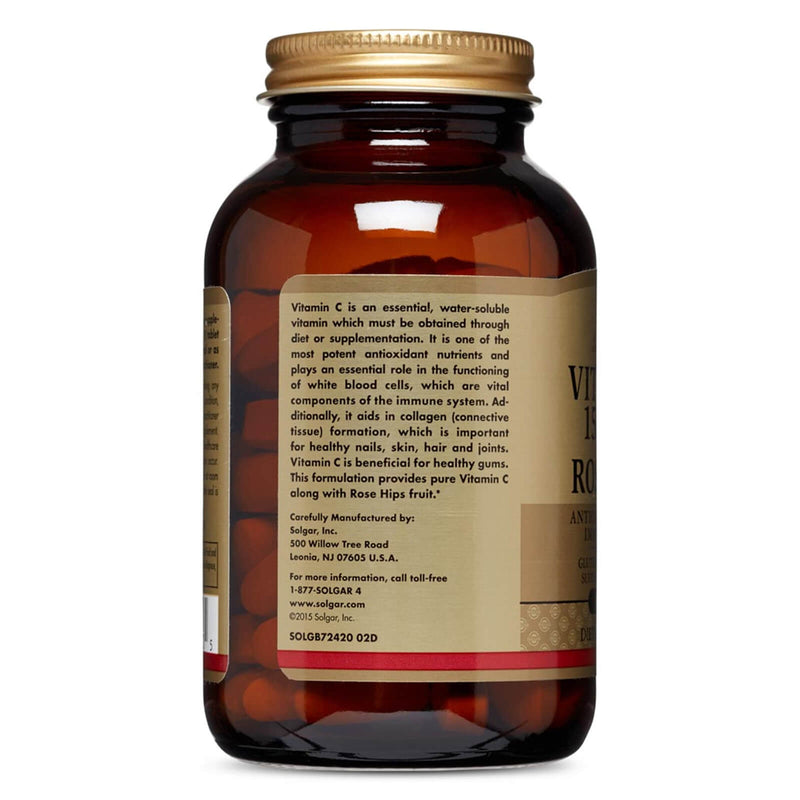 Solgar Vitamin C 1500 mg with Rose Hips 90 Tablets - DailyVita