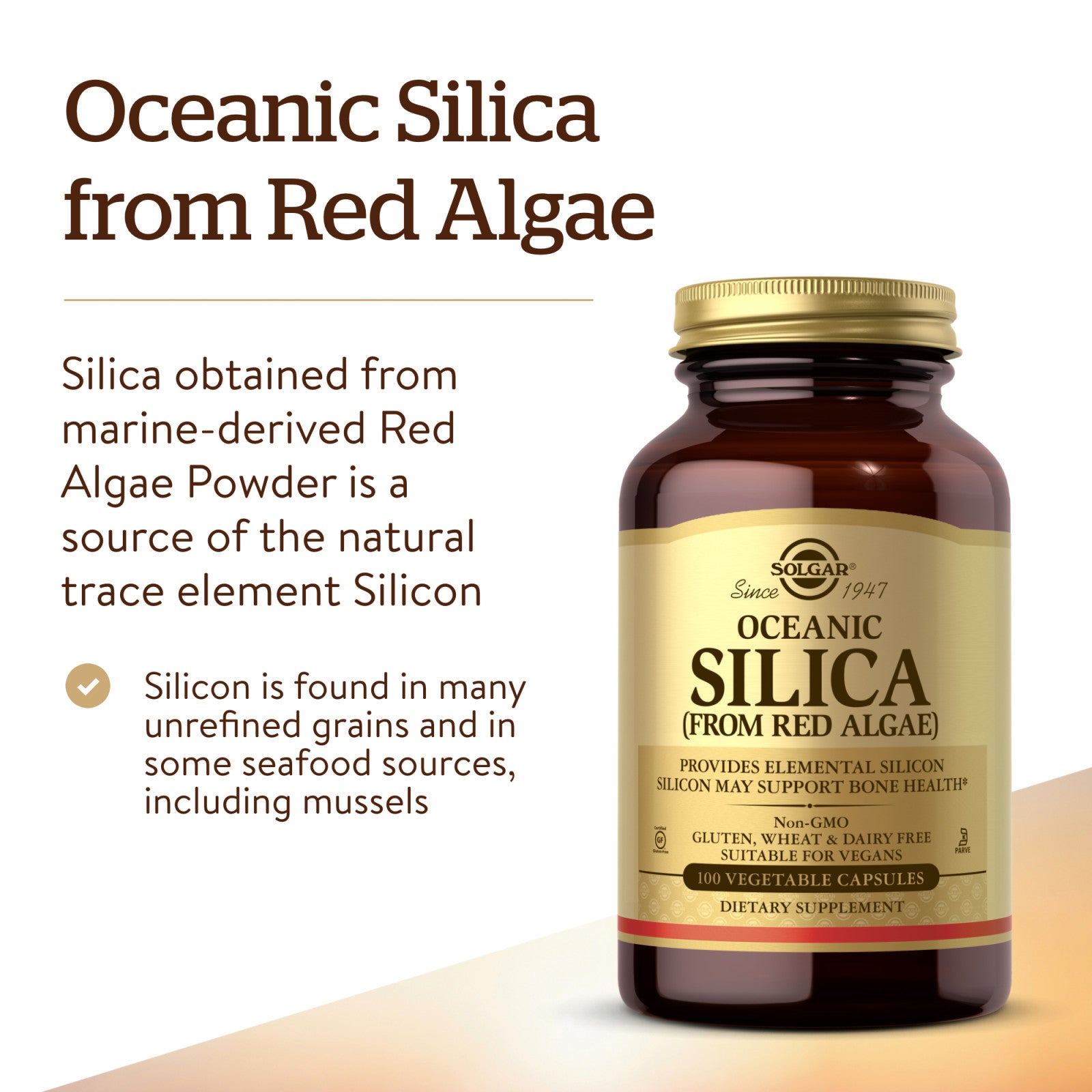 Solgar Oceanic Silica 25 mg 100 Vegetable Capsules - DailyVita