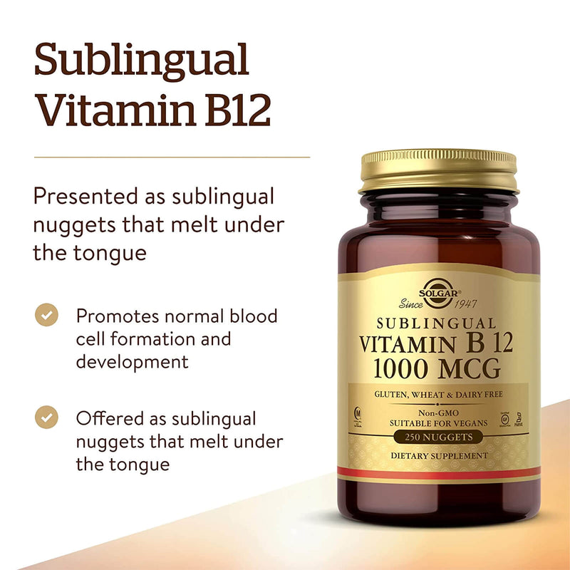 Solgar Vitamin B12 1000 mcg 250 Nuggets - DailyVita