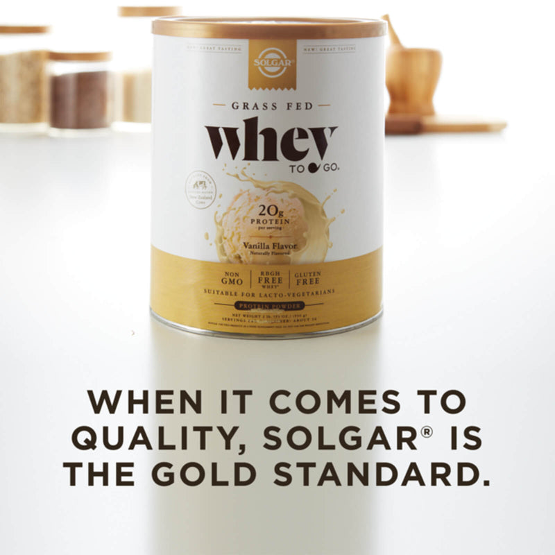 Solgar Grass Fed Whey To Go Protein Powder Vanilla 2 lb (936 g) - DailyVita