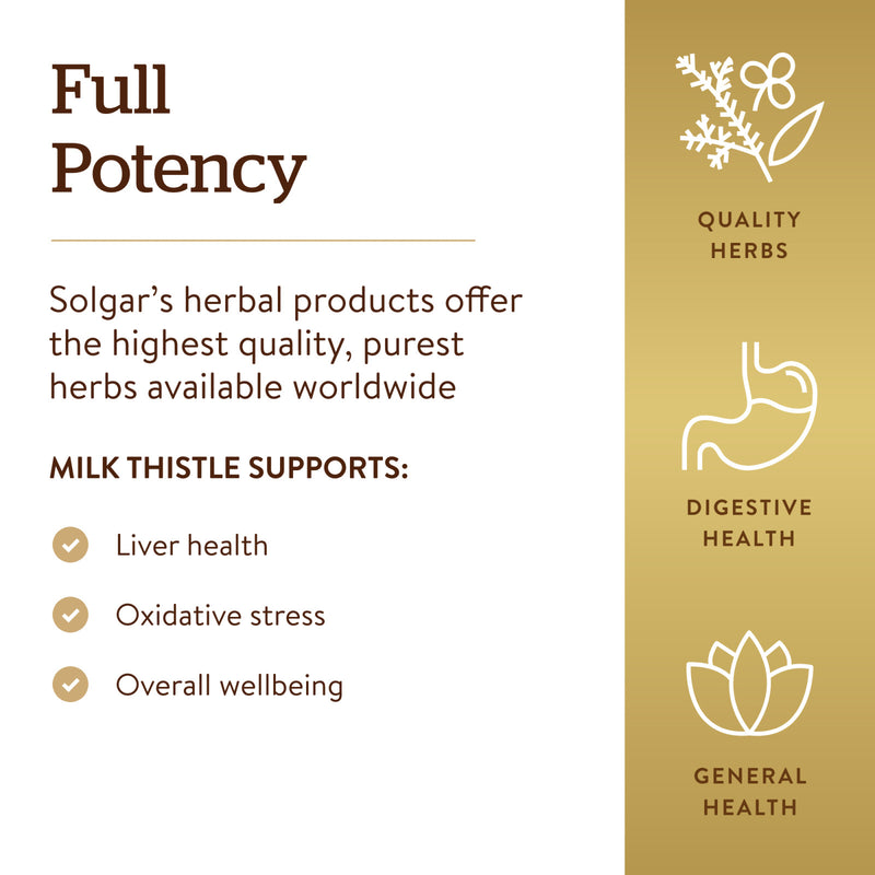 Solgar FP Milk Thistle 100 Vegetable Capsules - DailyVita