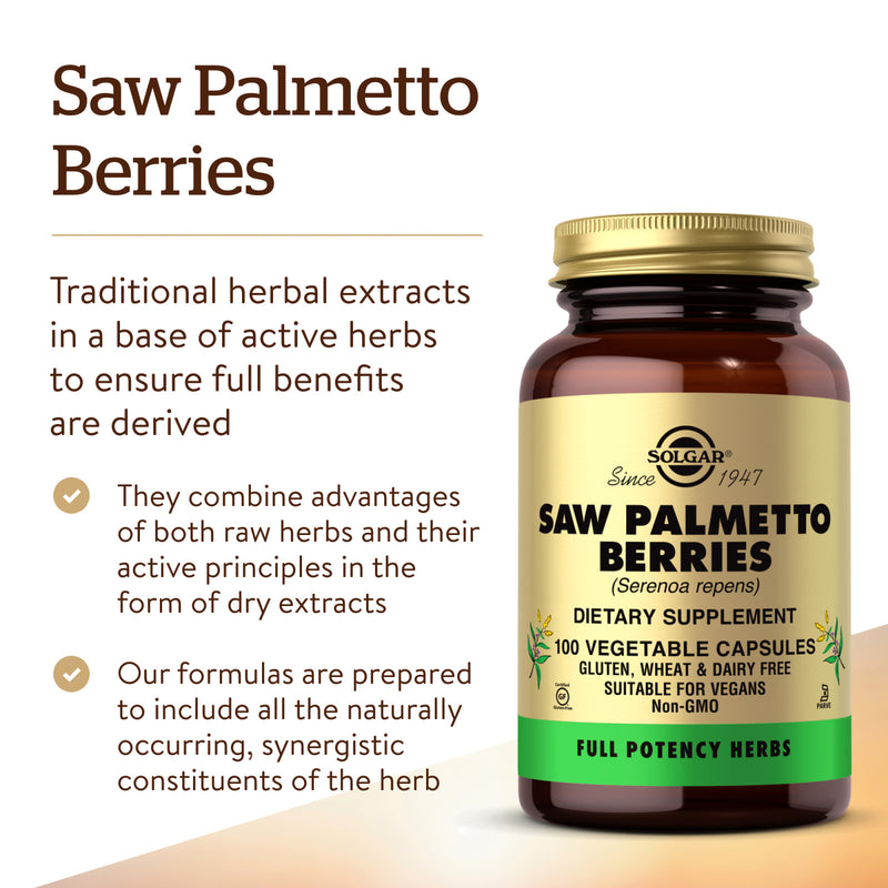 Solgar FP Saw Palmetto Berries 100 Vegetable Capsules - DailyVita