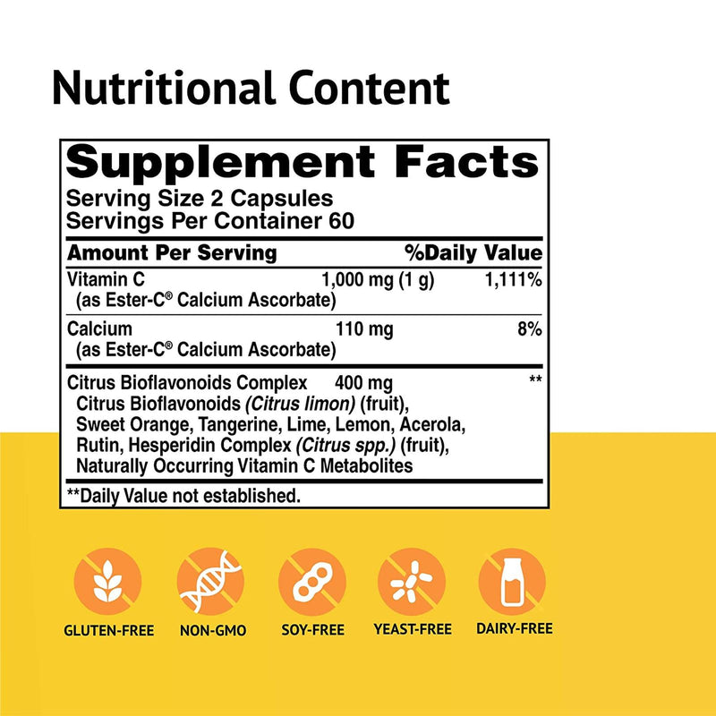 American Health Ester-C with Citrus Bioflavonoids 500 mg 120 Cap - DailyVita