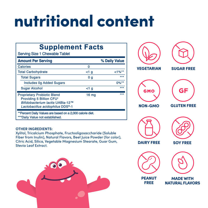 American Health Probiotic Kid Chewables Strawberry 30 Tablets - DailyVita
