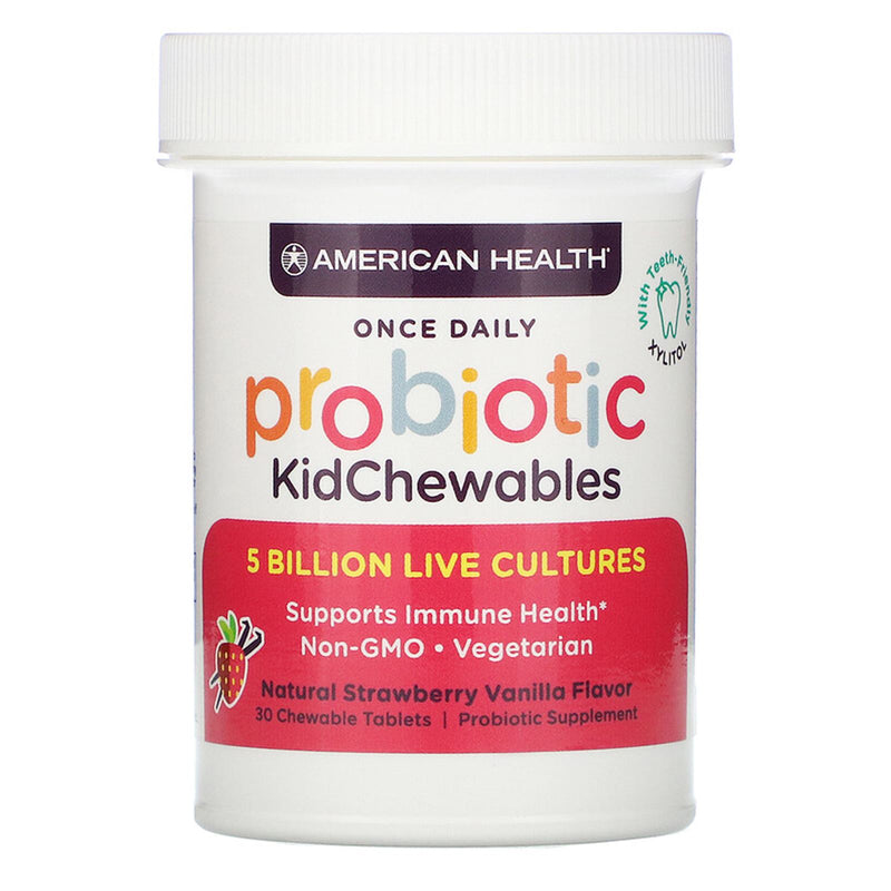 American Health Probiotic Kid Chewables Strawberry 30 Tablets - DailyVita