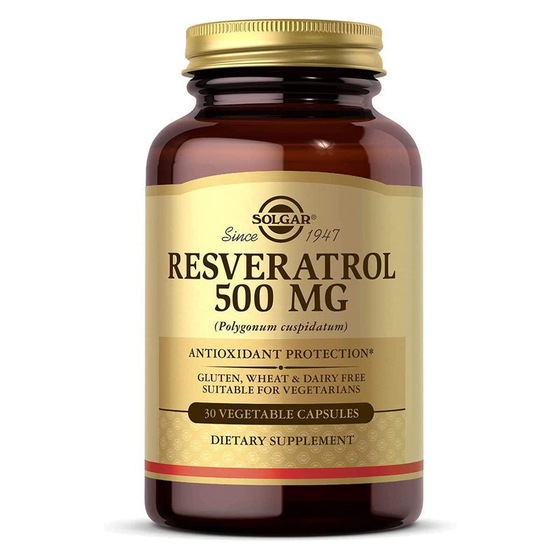 Solgar Resveratrol 500 mg 30 Vegetable Capsules - DailyVita