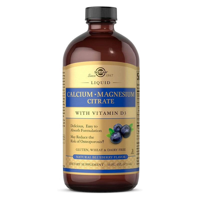 Solgar Liquid Calcium Magnesium Citrate with Vitamin D3 Bluberry 16 fl oz - DailyVita