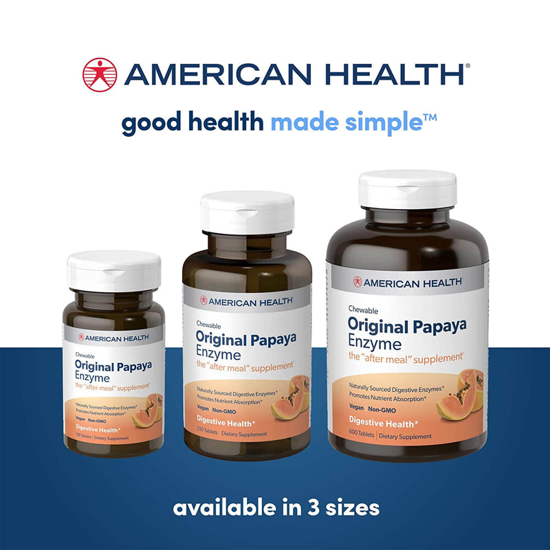 American Health Chewable Original Papaya Enzyme 600 Tablets - DailyVita