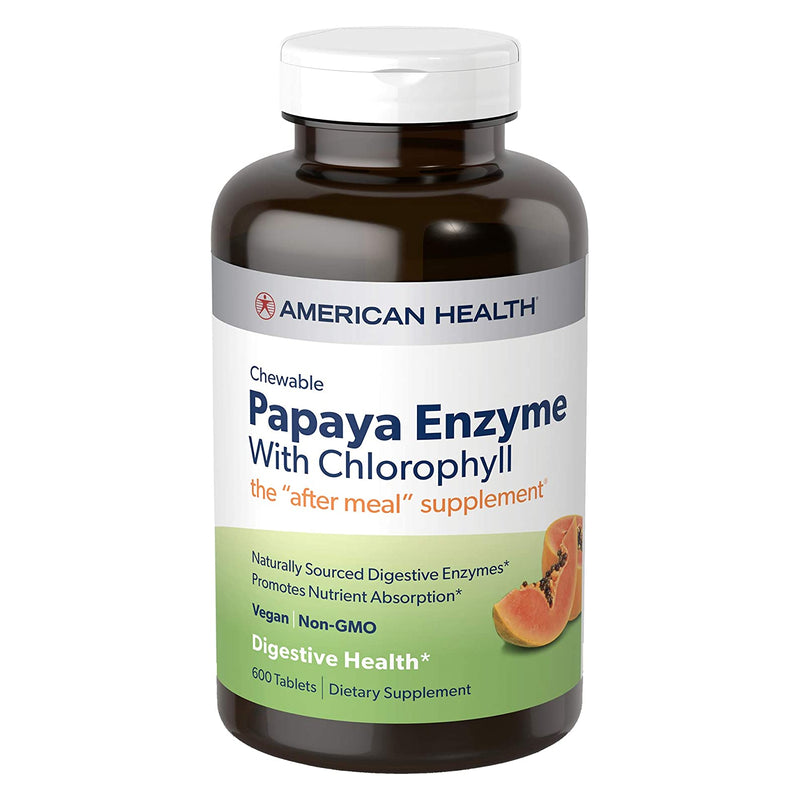 American Health Papaya Enzyme w/Chlorophyll Chewable 600 Tablet - DailyVita