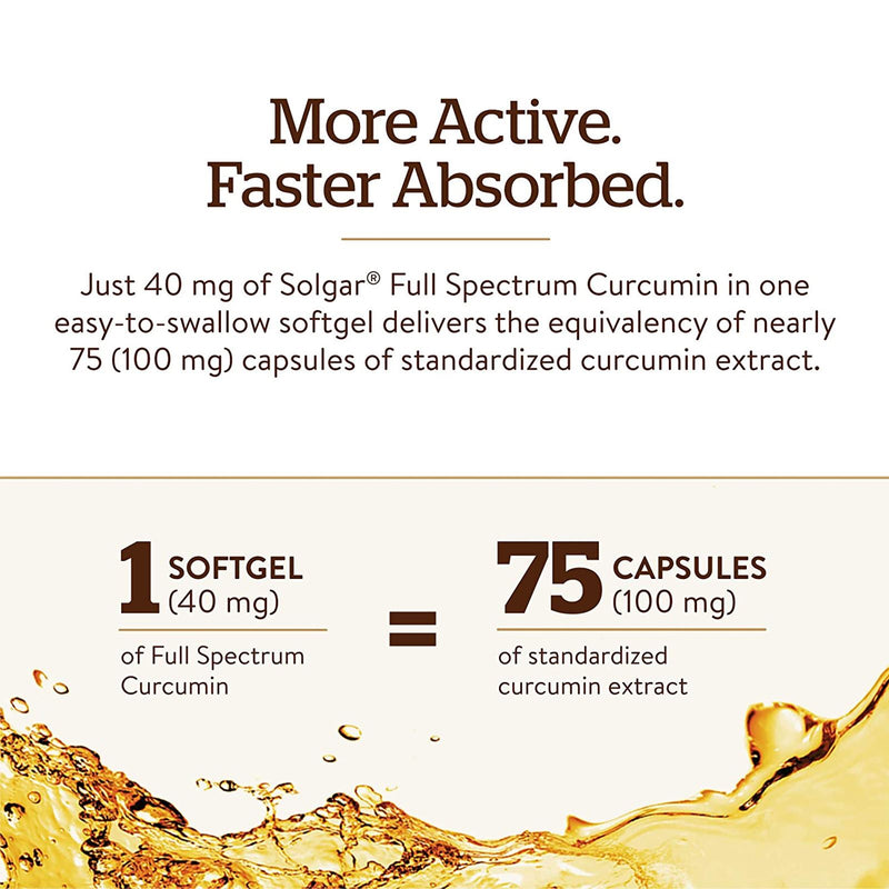Solgar Full Spectrum Curcumin Liquid Extract 60 Softgels - DailyVita