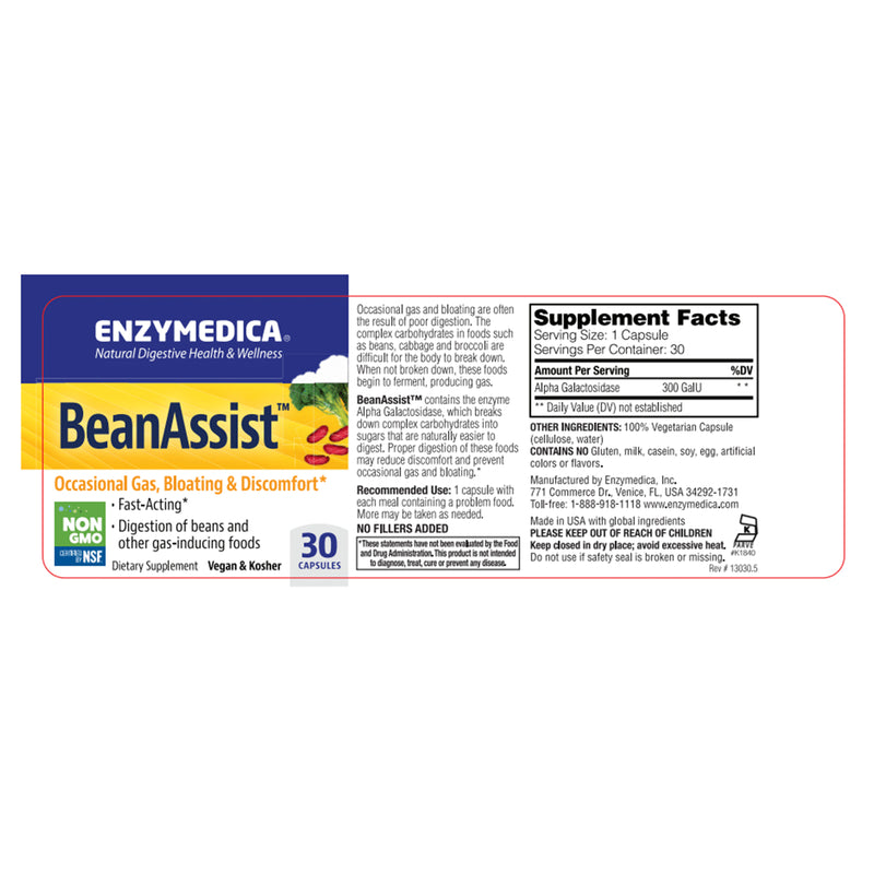 Enzymedica BeanAssist 30 Capsules - DailyVita