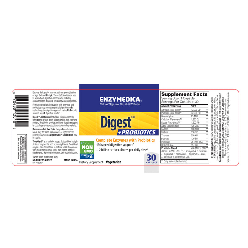 Enzymedica Digest + Probiotics 30 Capsules - DailyVita