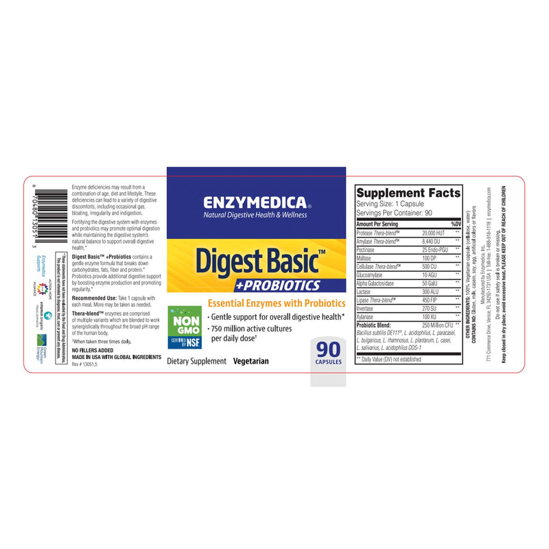 Enzymedica Digest Basic + Probiotics 90 Capsules - DailyVita