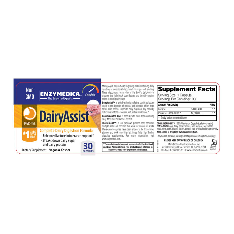 Enzymedica DairyAssist 30 Capsules - DailyVita
