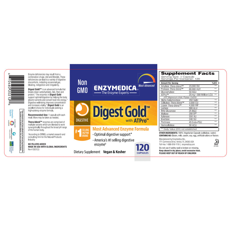 Enzymedica Digest Gold 120 Capsules - DailyVita