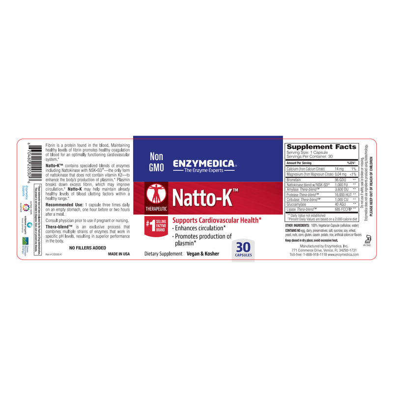 Enzymedica Natto-K 30 Capsules - DailyVita
