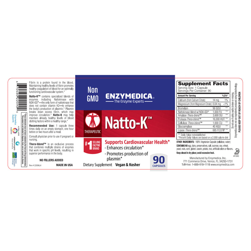 Enzymedica Natto-K 90 Capsules - DailyVita