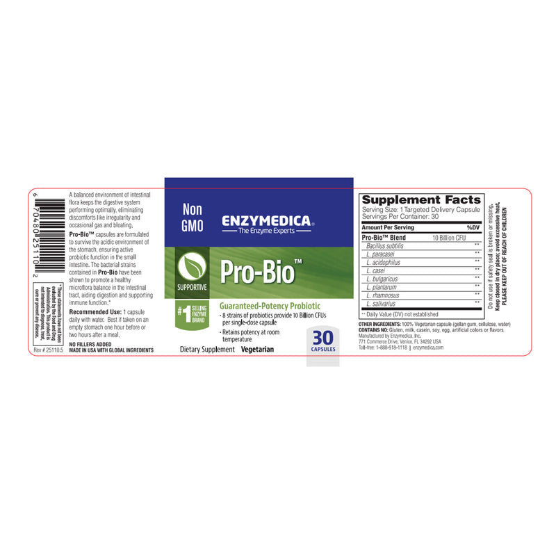 Enzymedica Pro-Bio 30 Capsules - DailyVita