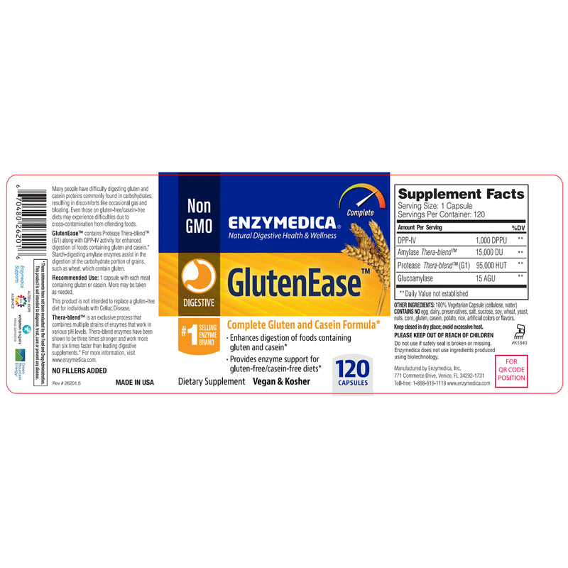 Enzymedica GlutenEase 120 Capsules - DailyVita