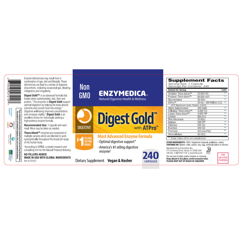 Enzymedica Digest Gold 240 Capsules - DailyVita