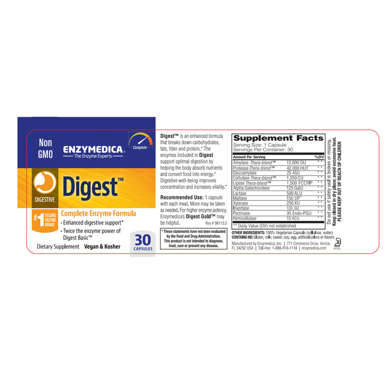Enzymedica Digest 30 Capsules - DailyVita