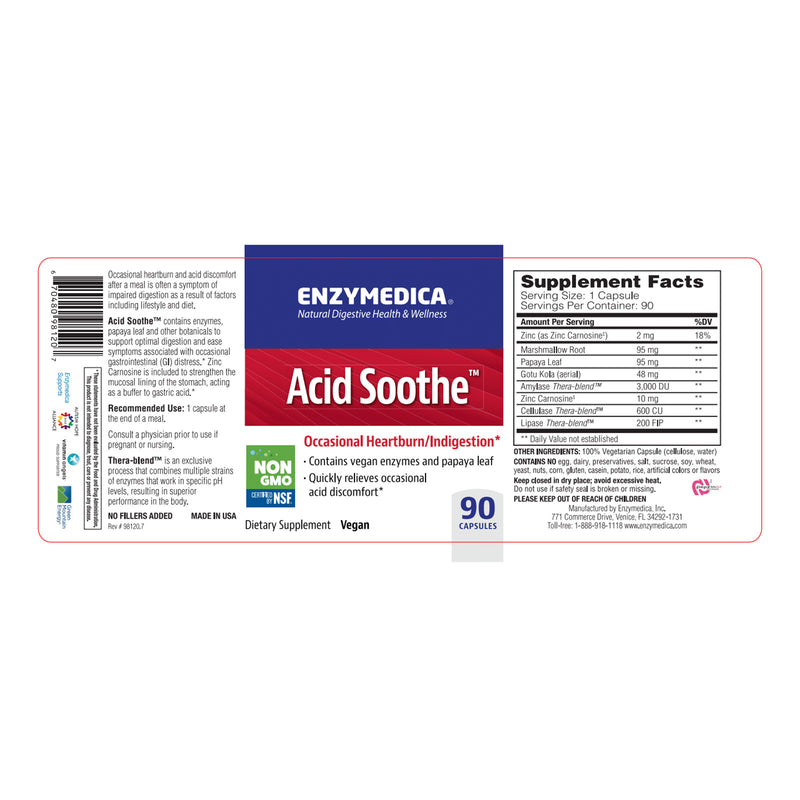Enzymedica Acid Soothe 90 Capsules - DailyVita