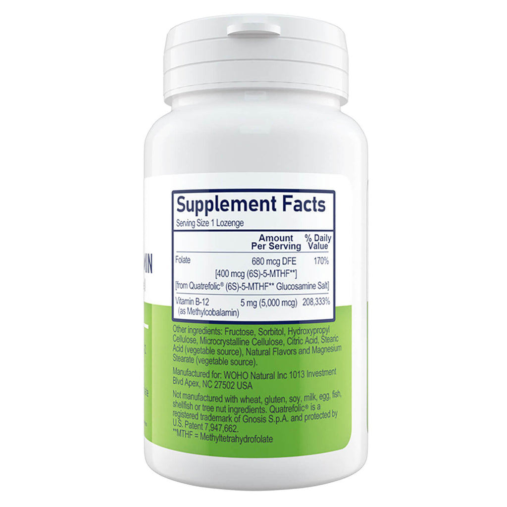 Woohoo Natural Methyl B-12 5000 Mcg - 60 Lozenges - DailyVita